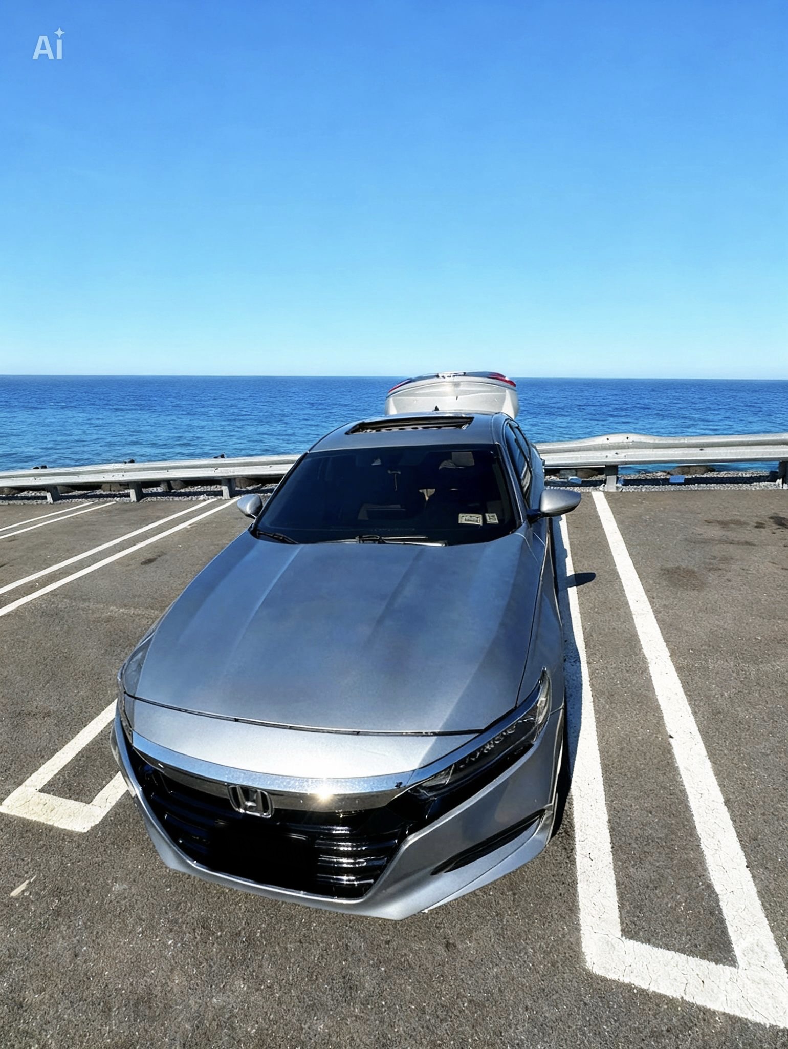 2019 Honda Accord EX-L front angle with oceanfront backdrop